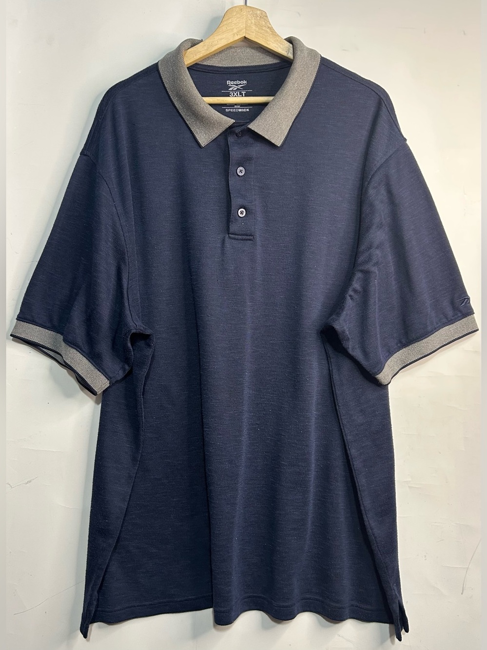 Reebok Navy Polo Short Sleeve Speedwick Shirt 3XLT